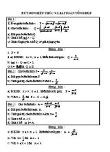 Rút gọn biểu thức và bài toán tổng hợp
